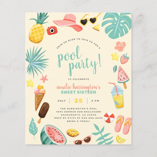Papier Jaune | Budget Pineappy Tropical Pool Party (Devant)