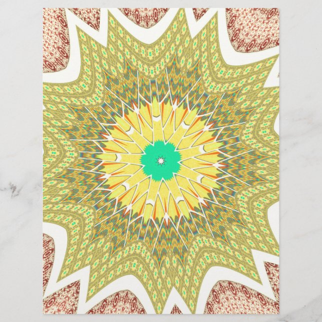 Papier Jaune doré motif ethnique tribal africain (Devant)