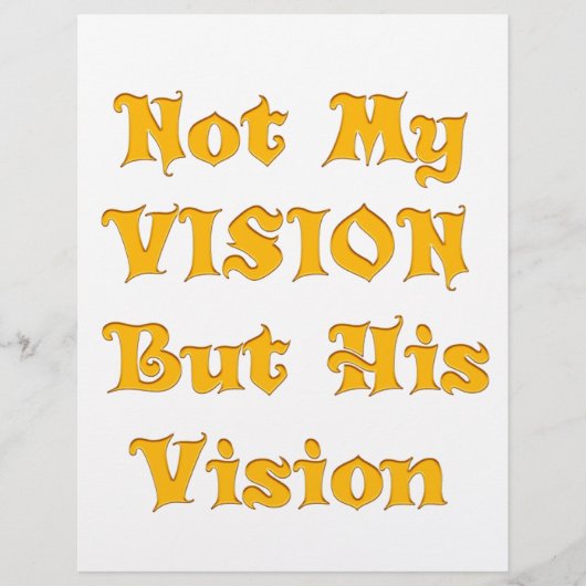 Papier Jaune Doré "Pas Ma Vision Mais Sa Vision" | Ins (Devant)