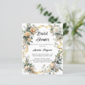 Papier Jaune floral or ruban nuptiale Douche nuptiale inv (Debout devant)