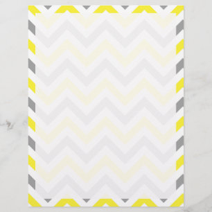 Papier Jaune, Gris Dk What Grand Motif Chevron ZigZag