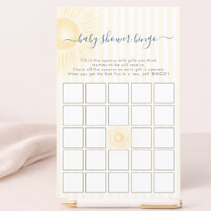 Papier Jaune Rayures Soleil Neutre Jeu de Bingo Baby Show