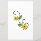 Papier Jaune Tournesol Floral Botanique Dessiné à la Main (Dos)