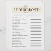 Papier Je fais ou ne nuptiale excitant jeu de douche (Devant / Derrière)