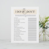 Papier Je fais ou ne nuptiale excitant jeu de douche (Debout devant)