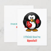 Papier Je pense que vous êtes un Coeur de pingouin spécia (Devant / Derrière)