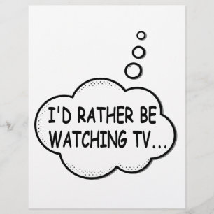 Papier Je préférerais regarder la télévision