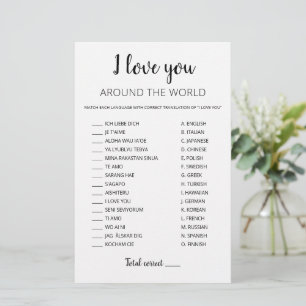 Papier Je t'aime autour du monde jeu avec réponses