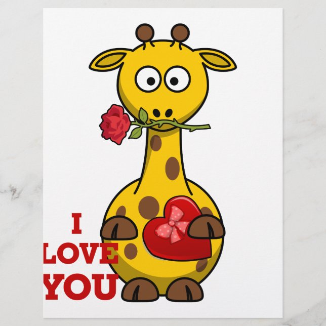 Papier je t'aime girafe (Devant)