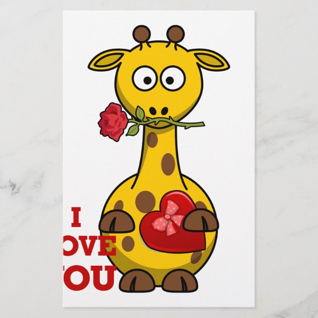 Papier je t'aime girafe (Devant)