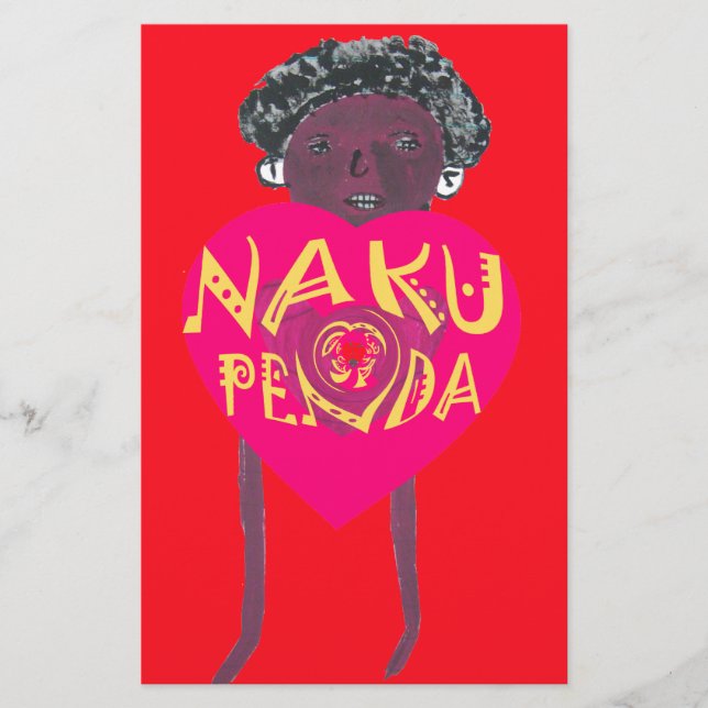 Papier Je vous aime Nakupenda Kenya Swahili Art (Devant)