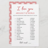 Papier Je vous aime partout dans le monde jeu avec Répons (Devant / Derrière)