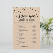 Papier Je vous aime partout dans le monde jeu avec Répons (Debout devant)