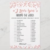 Papier Je vous aime partout dans le monde jeu avec Répons (Devant)