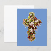 Papier Jésus dimanche de Pâques croix fleurie  (Devant / Derrière)