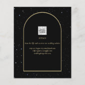 Papier JET BLACK OR étoile Mariage de nuit SAVE DATE (Dos)
