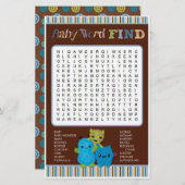 Papier Jeter un oeil à un Baby shower Monstres Boo Mot de (Devant / Derrière)