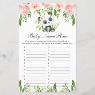 Papier Jeu ABC de nom de bébé en fleurs roses pour ours e