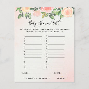 Papier Jeu ABC Jeu de Baby Shower Floral