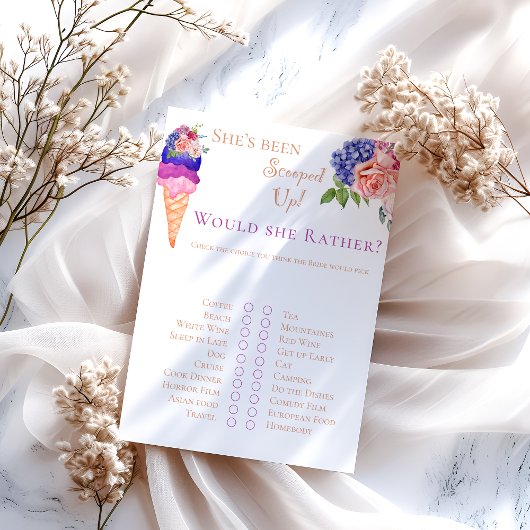 Papier Jeu amusant de réception de mariage floral avec de