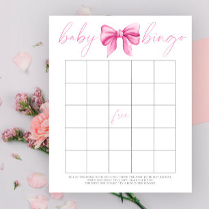 Papier Jeu Baby Bingo arc rose aquarelle