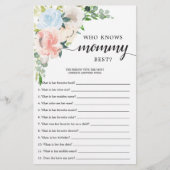 Papier Jeu Baby shower à double face Fleur Jolie Floral (Devant)