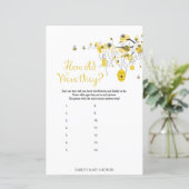 Papier Jeu Baby shower Abeille - Quel Âge Avaient-Ils (Debout devant)