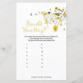 Papier Jeu Baby shower Abeille - Quel Âge Avaient-Ils (Devant)