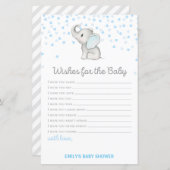 Papier Jeu Baby shower bleu éléphant garçon IMPRIMÉ (Devant / Derrière)