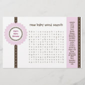 Papier Jeu baby shower - Recherche Word (Devant)