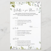 Papier Jeu Baby shower verdoyant Qu'y a-t-il sur votre té (Devant)