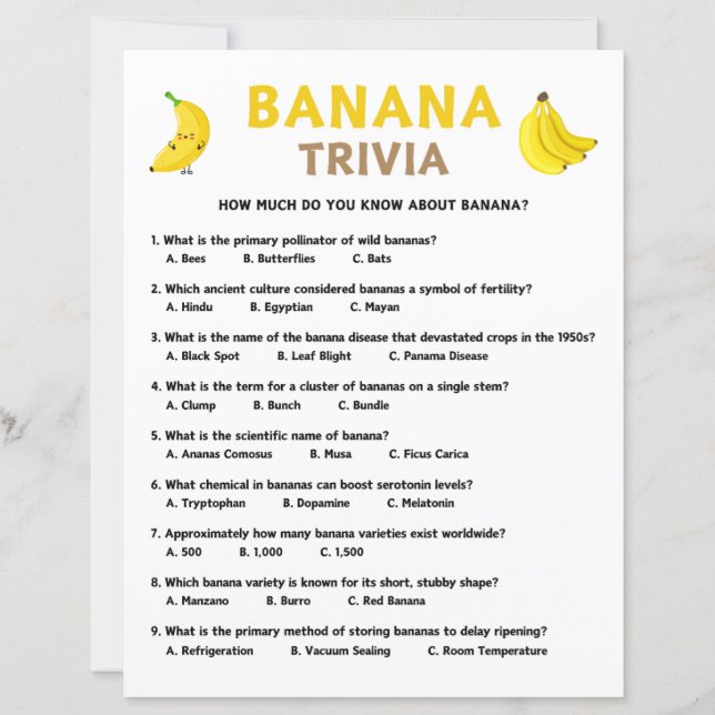 Papier Jeu Banana Trivia (Devant)