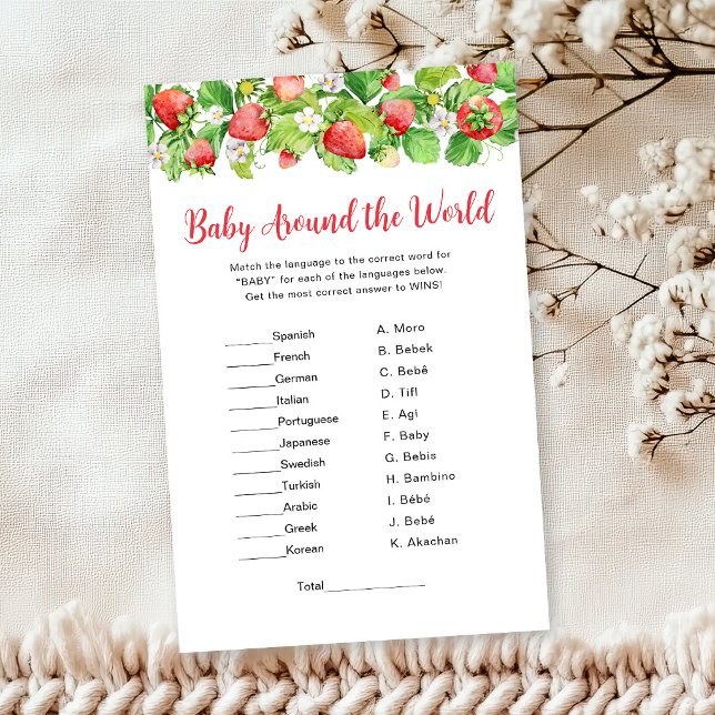 Papier Jeu Bébé Fraise Autour du Monde (Créateur téléchargé)