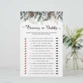 Papier Jeu bébé maman ou papa (Debout devant)