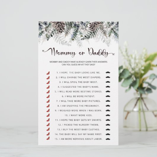 Papier Jeu bébé maman ou papa (Debout devant)