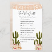 Papier Jeu Boho Cactus Taco 'bout Love Trouvez l'invité (Devant / Derrière)