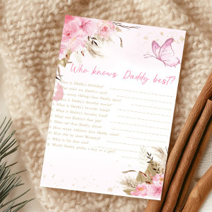 Papier Jeu Butterfly Floral Baby Qui connaît le mieux Pap