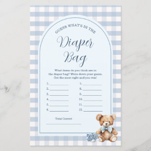Papier Jeu Chaussures Bébé Ours Gingham Qu'est-ce qu'il y