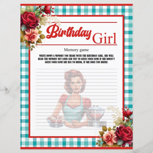 Papier Jeu classique de mémoire d'anniversaire bleu (Devant)