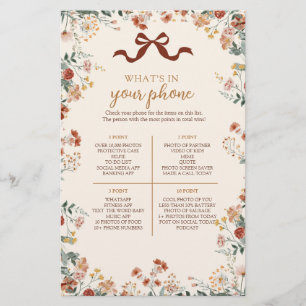 Papier Jeu Coquette Bow Autumn What's In Your Phone