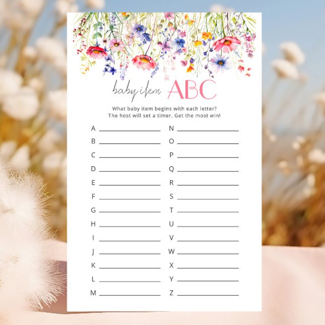 Papier Jeu d'alphabet de bébé ABC Fleur sauvage (Créateur téléchargé)