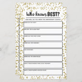 Papier Jeu d'anniversaire de Mariage d'or (Devant / Derrière)