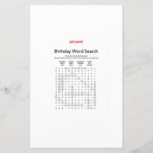 Papier Jeu d'anniversaire de voiture de course IMPRIMÉ (Dos)