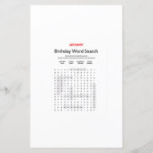 Papier Jeu d'anniversaire de voiture de course IMPRIMÉ (Dos)