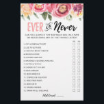 Papier Jeu d'anniversaire modifiable jamais ou jamais Jeu<br><div class="desc">Achetez ce jeu floral et profitez de la haute qualité Carte Jamais ou jamais pour votre événement! Connais-tu bien la fille d'anniversaire ? Design de fleurs.</div>