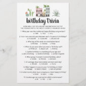 Papier Jeu d'anniversaire Trivia avec réponses Anniversai (Devant)