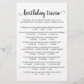 Papier Jeu d'anniversaire Trivia avec réponses Anniversai (Devant)