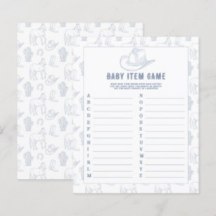 Papier Jeu d'article bébé Cowboy. Jeu de Baby Shower