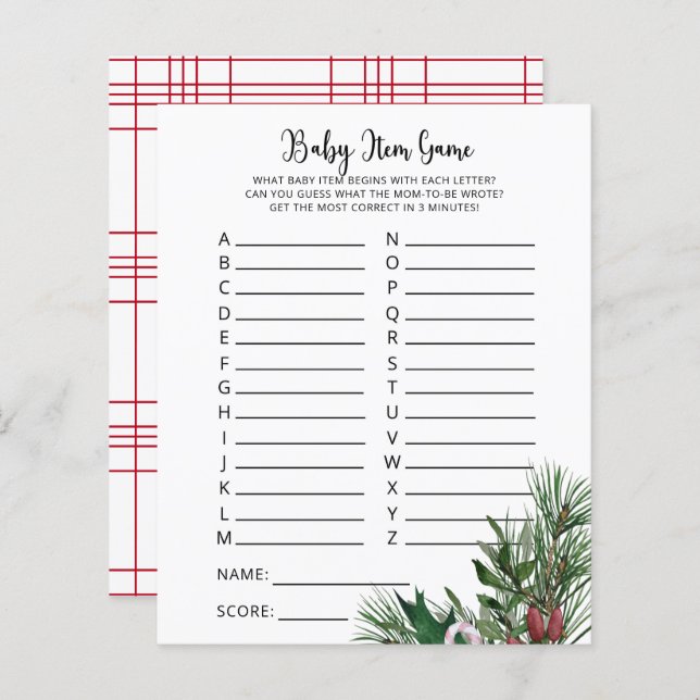 Papier Jeu d'article pour bébé à feuillage persistant. Je (Devant / Derrière)