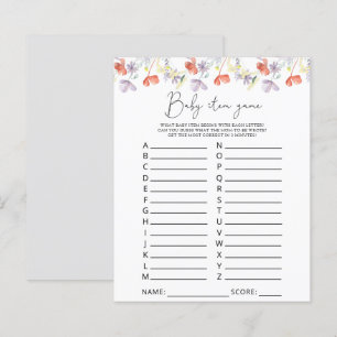 Papier Jeu d'article pour bébé fleur sauvage. Jeu baby sh